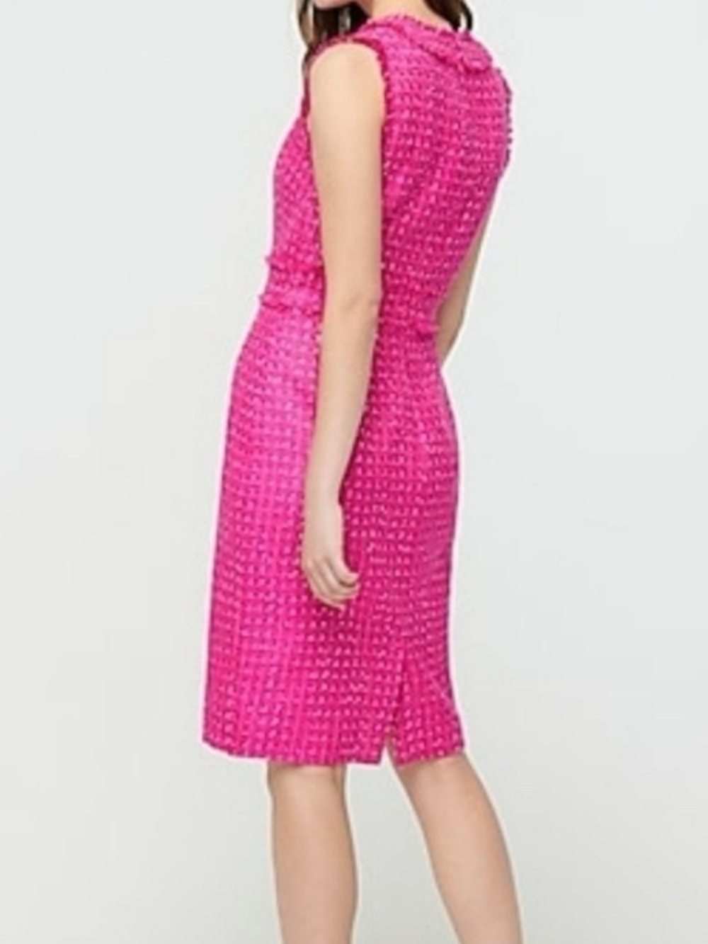 J.Crew Fuchsia Pink Tweed Sheath Dress| Size 6| NWT - Picture 3 of 9